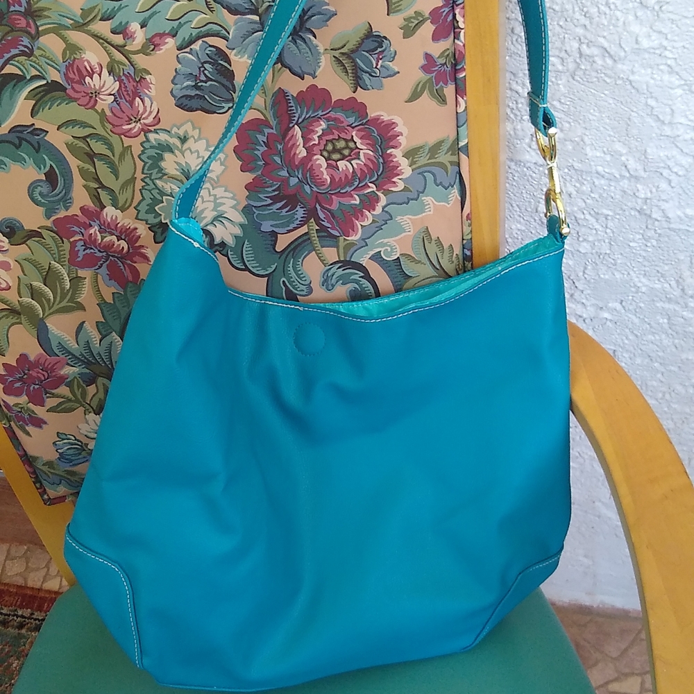 Avon Large Turquoise Vegan Leather Tote Bag